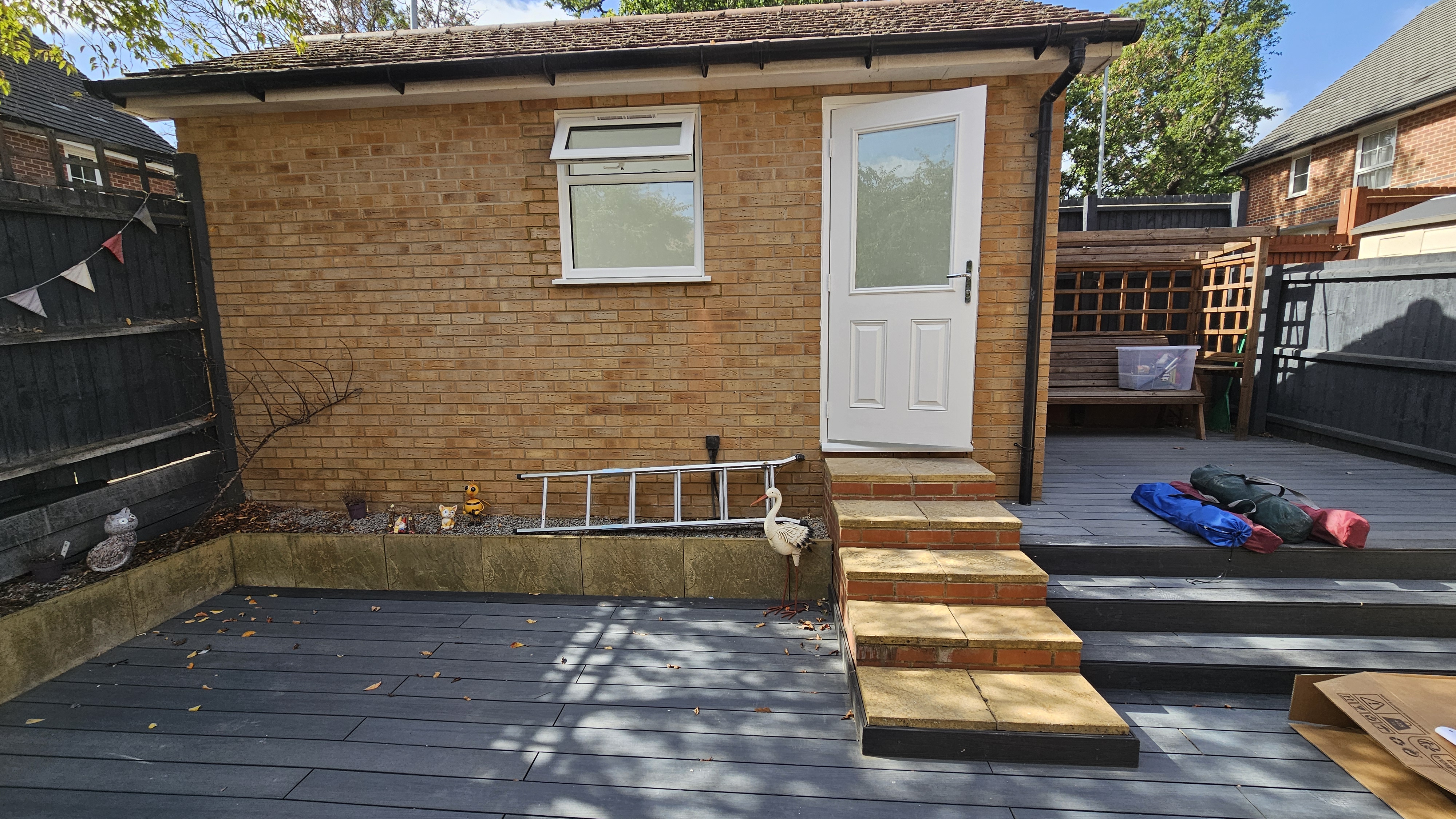 Completed exterior of a detached garage office conversion in Hatfield
